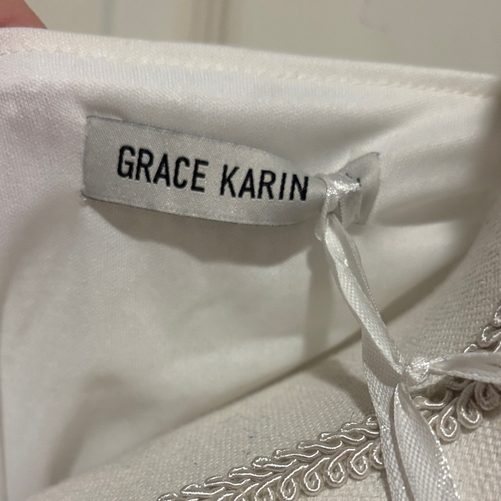Grace Karin White Sequin Dressy Top - Picture 2 of 6